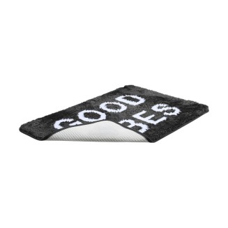 Ταπέτο Μπάνιου 40x60cm Estia Good Vibes 100% Μικροϊνα Μαύρο 02-28541