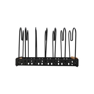 Θήκη Με Διαχωριστικά 30.5x17.7x19cm Estia Μεταλλική Με Χερούλι Bamboo Essentials Μαύρη 01-29890