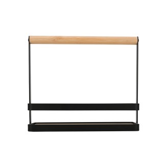Θήκη Οργάνωσης 24x10.5x21.3cm Estia Με Χερούλι Bamboo Essentials Μεταλλική Μαύρη 01-28343