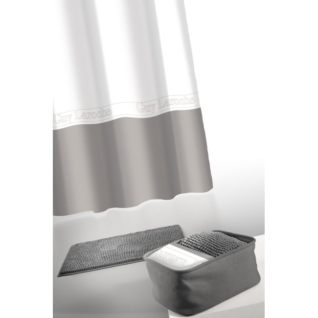 ΠΡΟΣΦΟΡΑ!! Κουρτίνα με ΔΩΡΟ κρίκους, πατάκι & καλάθι καλλυντικών MIAMI Anthracite