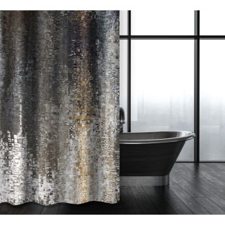 Κουρτίνα Μπάνιου Abstract Des 101 Anthracite με Κρίκους 180x200 Saint Clair
