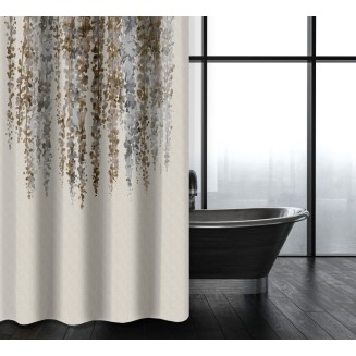 Κουρτίνα Μπάνιου Abstract Des 115 Natural με Κρίκους 180x200 Saint Clair