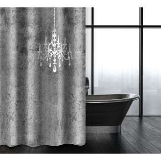Κουρτίνα Μπάνιου Abstract Des 116 Anthracite με Κρίκους 240x185 Saint Clair