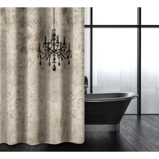 Κουρτίνα Μπάνιου Abstract Des 116 Natural με Κρίκους 240x185 Saint Clair