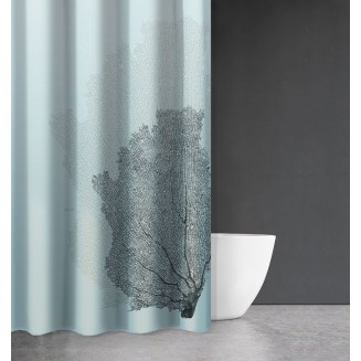 Κουρτίνα Μπάνιου Seawater Des 621 Sky με Κρίκους 240x185 Saint Clair