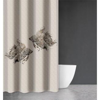 Κουρτίνα Μπάνιου Seawater Des 622 με Κρίκους 240x185 Saint Clair