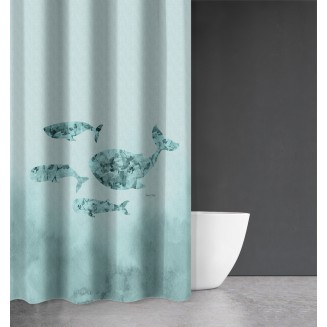 Κουρτίνα Μπάνιου Seawater Des 623 με Κρίκους 240x185 Saint Clair