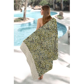 Πετσέτα Θαλάσσης  100x175 Guy Laroche Velour Printed 2301 Olive