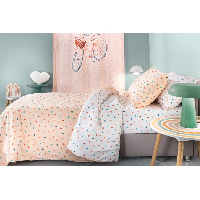 Σετ 3τμχ Παιδικά Σεντόνια Amore Pink με Λάστιχο