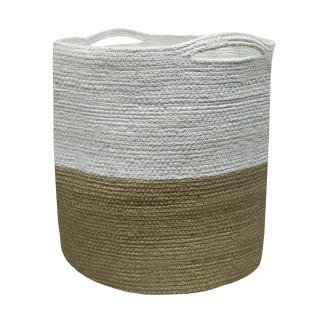 Καλάθι  Πλεκτό Κόμβος 40x40 Beige-White