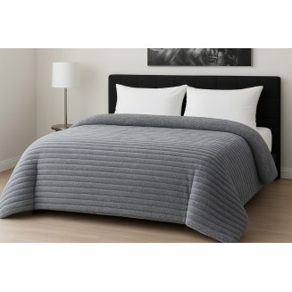 Κουβερτοπάπλωμα Le Blanc Flannel Comfort Υπέρδιπλο 220Χ240 700gsm RIB Light Grey