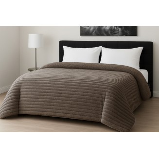 Κουβερτοπάπλωμα Le Blanc Flannel Comfort Υπέρδιπλο 220Χ240 700gsm RIB Moka