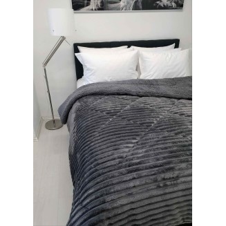 Κουβερτοπάπλωμα Υπέρδιπλο 220x240 Le Blanc Flannel Comfort 700gsm Wide Cut Dark Grey