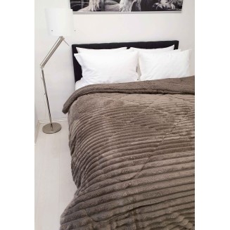 Κουβερτοπάπλωμα Υπέρδιπλο 220x240 Le Blanc Flannel Comfort 700gsm Wide Cut Moka