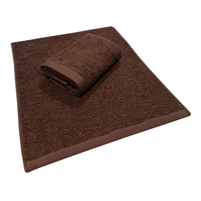 Πετσέτα ΚΟΜΒΟΣ Πεννιέ PLAIN LINE 500γρ/μ2 BROWN Χειρός 30x50