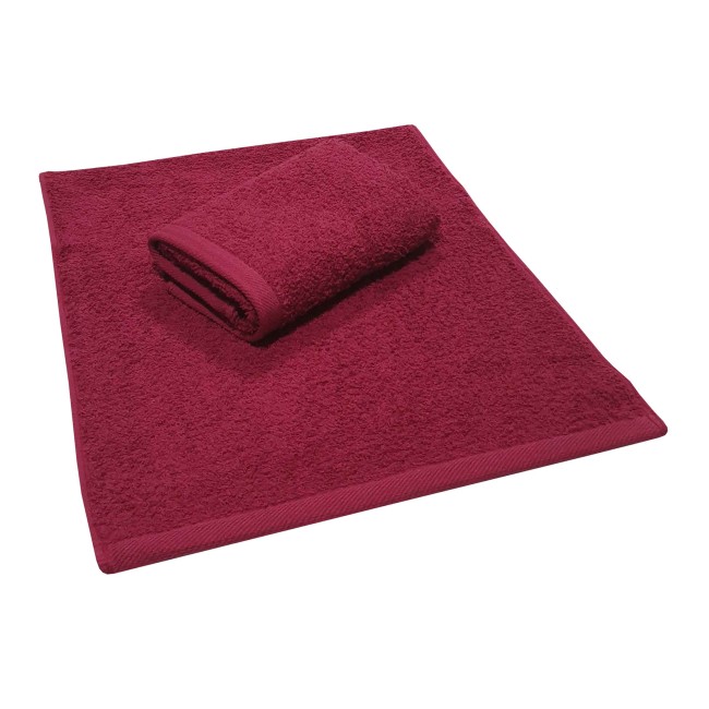 Πετσέτα ΚΟΜΒΟΣ Πεννιέ PLAIN LINE 500γρ/μ2 CHERRY Χειρός 30x50