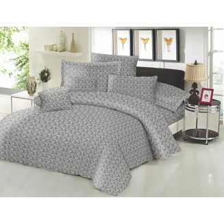 Σεντόνι Μεμονωμένο Διπλό 200x240 Κόμβος Cotton Line New Printed Fern Grey