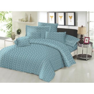 Σεντόνι Μεμονωμένο Διπλό 200x240 Κόμβος Cotton Line New Printed Fern Petrol