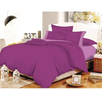 Σεντόνια Σετ Διπλά 200x240 Κόμβος Cotton Line Mauve-Lilac