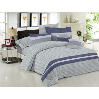 Σεντόνια Σετ Υπέρδιπλα Με Λάστιχο 160x200+33 Le Blanc Premium Brooklyn Ice