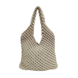Τσάντα Macrame Κόμβος 40x35 Natural Plain