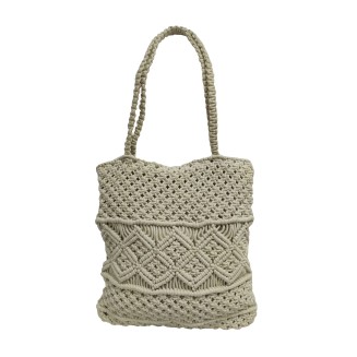 Τσάντα Macrame Κόμβος 40x35 Natural With Zip