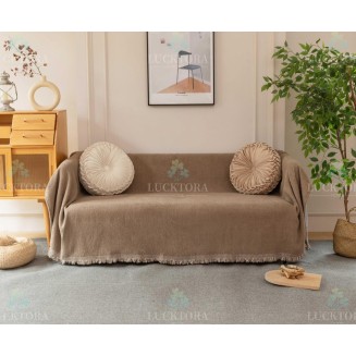 Ριχτάρι 180x180CM Lucktora Chenille C2 4 Καφε
