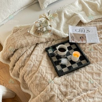 Κουβέρτα Προβατάκι Μονή 160x220 Lucktora 2KG Μπέζ