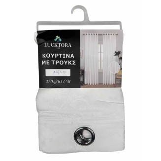 Κουρτίνα Με Κρίκους 270X265CM Lucktora A6077 12 Λευκό