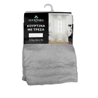 Κουρτίνα Με Τρέσσα 270X280CM Lucktora 6076 11 Γκρί
