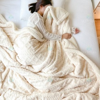 Κουβέρτα Προβατάκι Μονή 160x220 Lucktora 2KG Λευκό