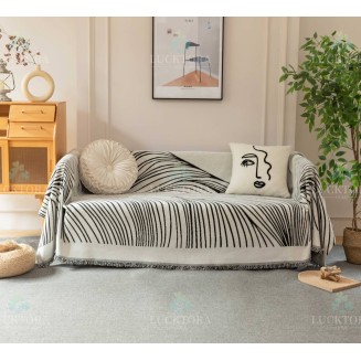 Ριχτάρι 180x180CM Lucktora Chenille C3 12 Μαυρο