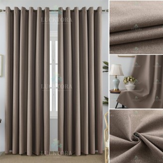 Κουρτίνα Με Κρίκους 270X265cm Lucktora A6010-24 Καφέ 100% Blackout