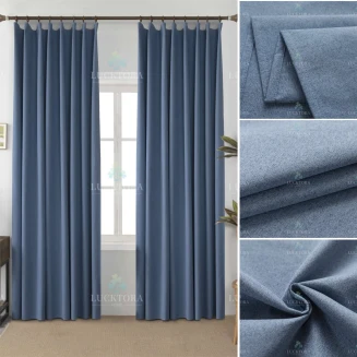 Κουρτίνα Με Τρέσσα  270X270cm Lucktora 6010-43 Μπλέ 100% Blackout