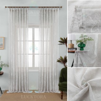 Κουρτίνα Με Τρέσσα 270x300CΜ Lucktora 6041 8 Λευκό
