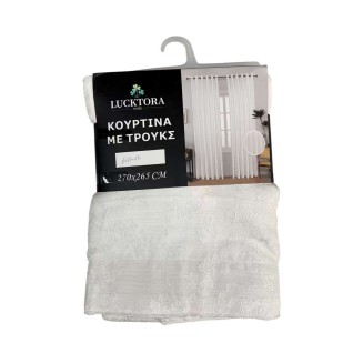 Κουρτίνα Με Τρέσσα 270X265CM Lucktora 6071 12 Λευκό