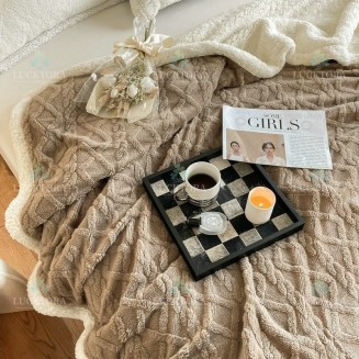 Κουβέρτα Προβατάκι Μονή 160x220 Lucktora 2KG Μόκα