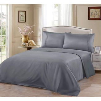 Παπλωματοθήκη Σετ Μονόχρωμη - Γκρί Σκούρο Υπέρδιπλη-220x240CM Lucktora