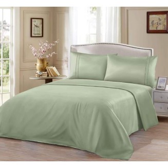 Παπλωματοθήκη Σετ Μονόχρωμη - Πράσινο Υπέρδιπλη-220x240CM Lucktora