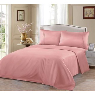 Παπλωματοθήκη Σετ Μονόχρωμη - Ροζ Υπέρδιπλη-220x240CM Lucktora
