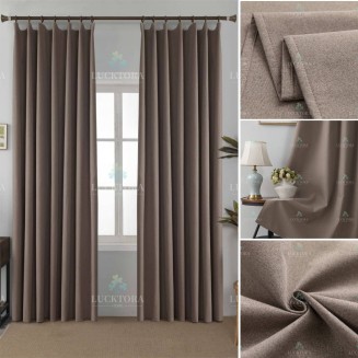 Κουρτίνα Με Τρέσσα 270X270CM Lucktora 6010 44 Καφέ  100% Blackout
