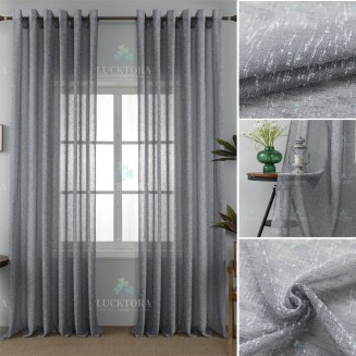 Κουρτίνα Με Κρίκους 270x290cm Lucktora A6023-25 Σκούρο Γκρί