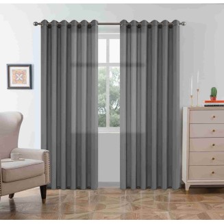 Κουρτίνα Με Κρίκους 270x270CΜ Lucktora A6030 6 Σκούρο Γκρί
