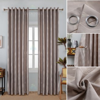 Κουρτίνα Με Κρίκους 270x270CΜ Lucktora Α6039 4 Καφέ