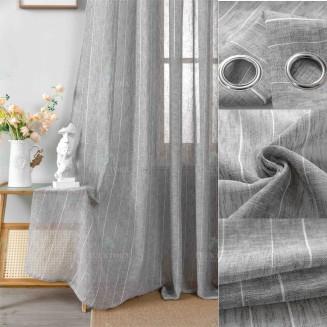 Κουρτίνα Με Κρίκους 270X290CM Lucktora A6044 11 Γκρί