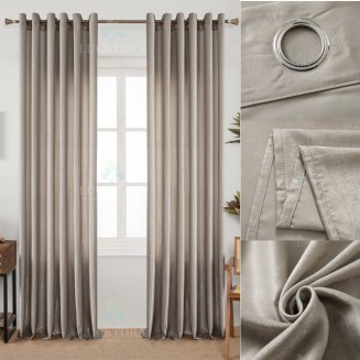 Κουρτίνα Με Κρίκους 140X290CM Lucktora AD6341 9 Καφέ