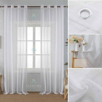 Κουρτίνα Με Κρίκους 140X285CM Lucktora AD6011 12 Λευκό