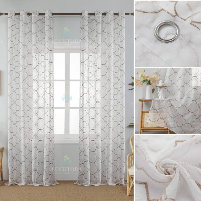 AD6012-2 Μπεζ- Με Κρίκο - 140X285CM