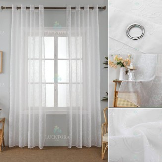 Κουρτίνα Με Κρίκους 140X270cm Lucktora AD6013-1 Λευκό