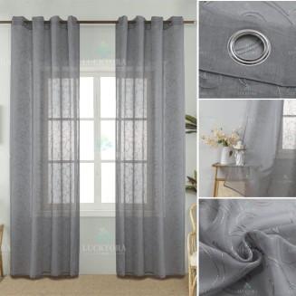 Κουρτίνα Με Κρίκους 140X270cm Lucktora AD6013-2 Γκρί